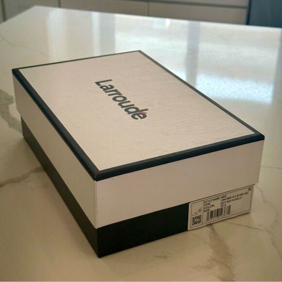 LARROUDE Ines Pump in Scarlet Leather NEW IN BOX! - Picture 11 of 14